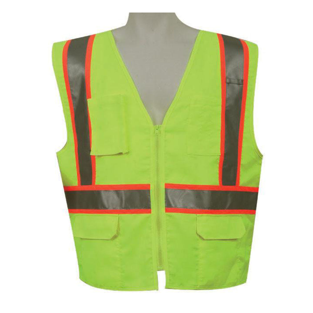 3A Safety - ANSI Certified Multi-pocket Safety Vest Lime Color Size X-large-eSafety Supplies, Inc