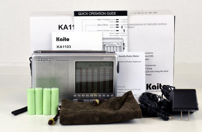 Kaito KA1103 FM Stereo/SW/MW/LW Digital World Receiver, Silver-eSafety Supplies, Inc