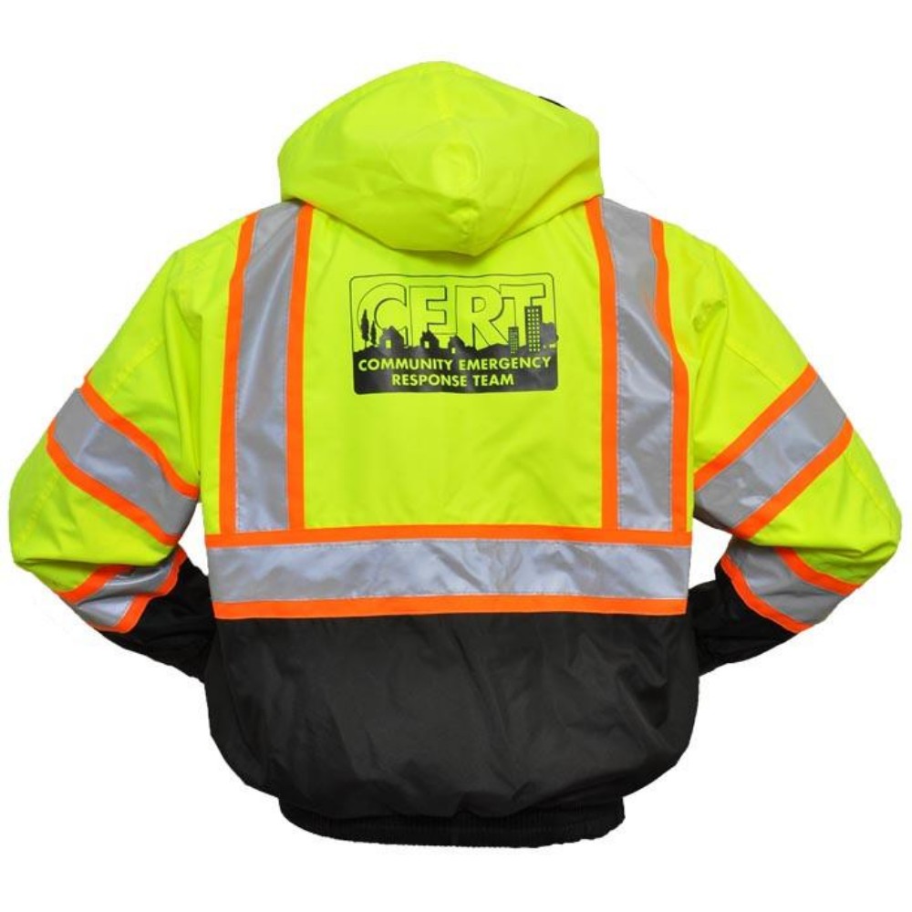 3 Season Waterproof Thermal Jacket with Removable Liner and National CERT Logo
