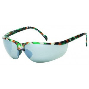 Camouflage Frame - Silver Mirror Lens - Soft Rubber Nose Buds - Adjustable Temples Safety Glasses-eSafety Supplies, Inc