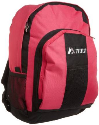 Everest Luggage Backpack with Front and Side Pockets - Hot Pink/Black-eSafety Supplies, Inc