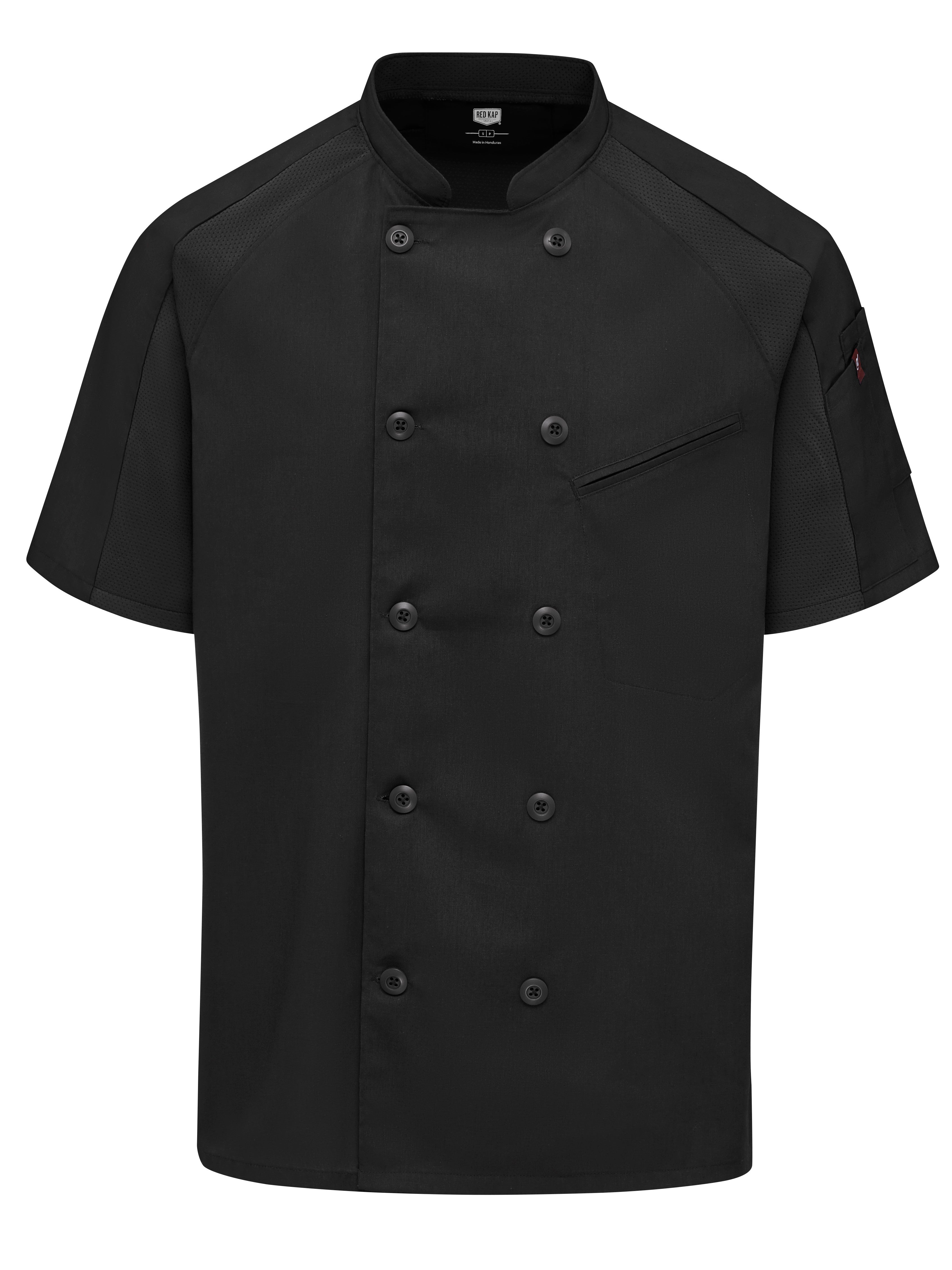 Men's Airflow Raglan Chef Coat with OilBlok 052M - Black-eSafety Supplies, Inc