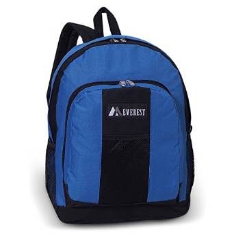 Everest Luggage Backpack with Front and Side Pockets - ev-bp2072-blue-eSafety Supplies, Inc