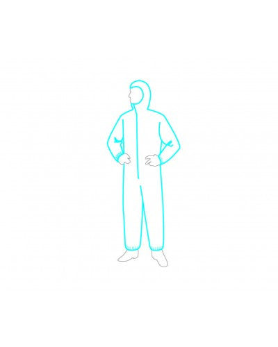 Liberty - Polygard Coverall - Light Weight - Attached Hood, Elastic Wrists & Ankles - Case of 25-eSafety Supplies, Inc