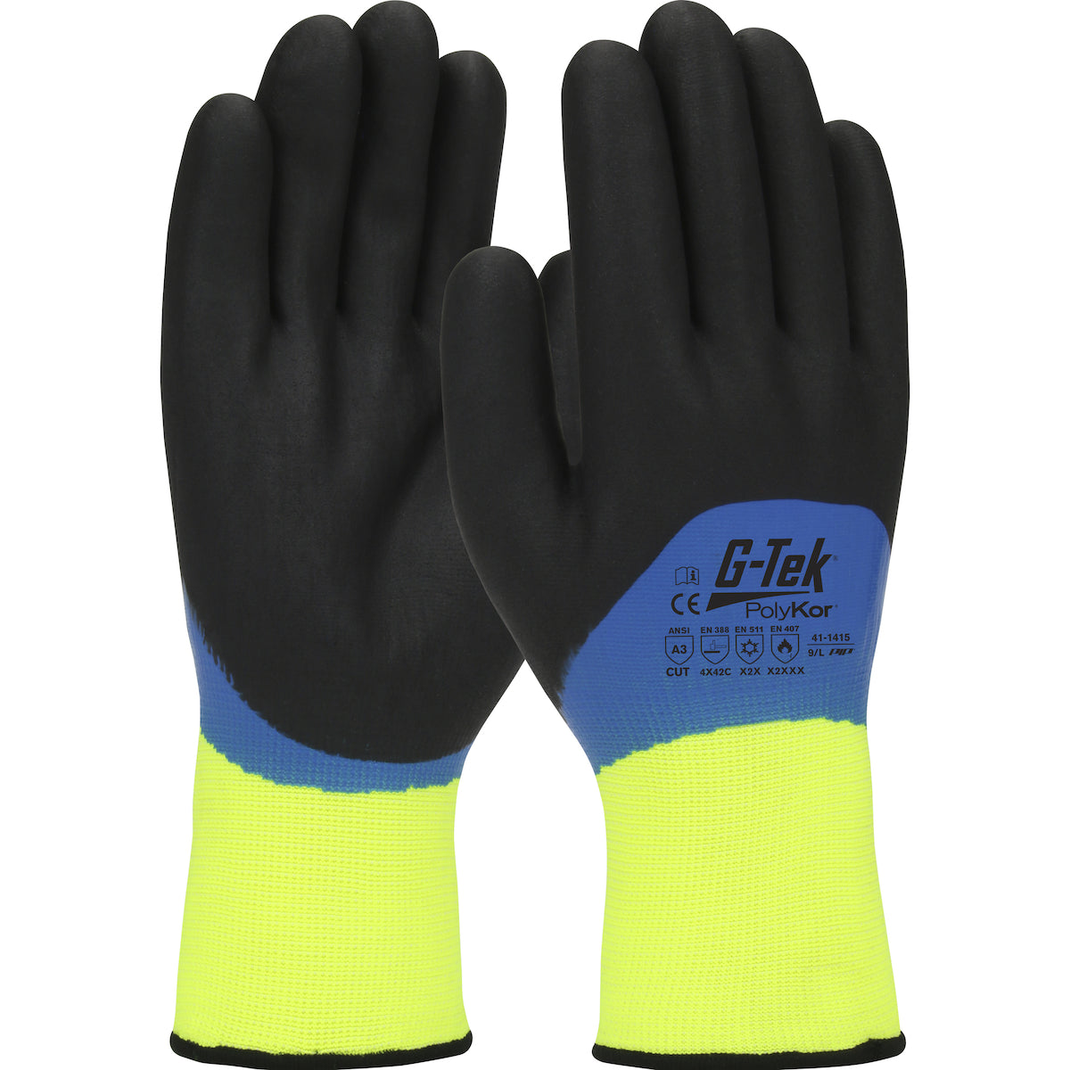 Seamless Knit PolyKor Blend Glove with Acrylic Liner and Double-Dipped Nitrile Foam Grip on Full Hand-eSafety Supplies, Inc