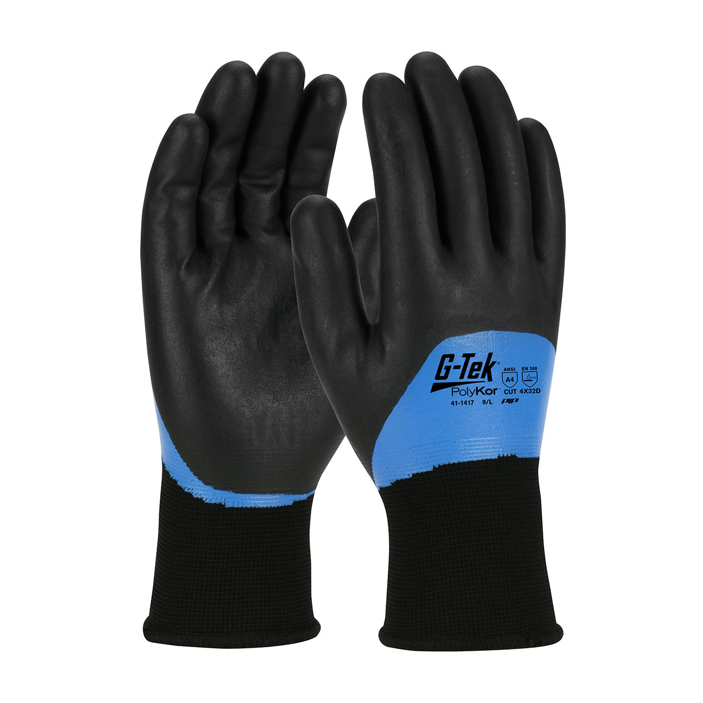 Seamless Knit PolyKor Blend Glove with Acrylic Liner and Double-Dipped Nitrile Foam Grip on Full Hand-eSafety Supplies, Inc