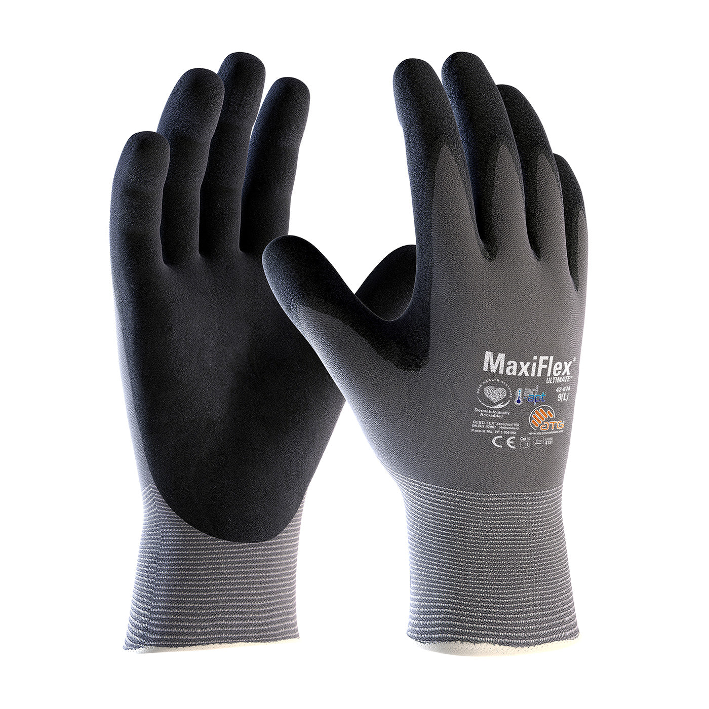 Seamless Knit Nylon / Elastane Glove with Nitrile Coated MicroFoam Grip on Palm & Fingers and AD-APT™ Technology - Touchscreen Compatible-eSafety Supplies, Inc