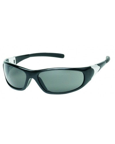 Black Frame - Gray Lens - Rubber Tips Safety Glasses-eSafety Supplies, Inc