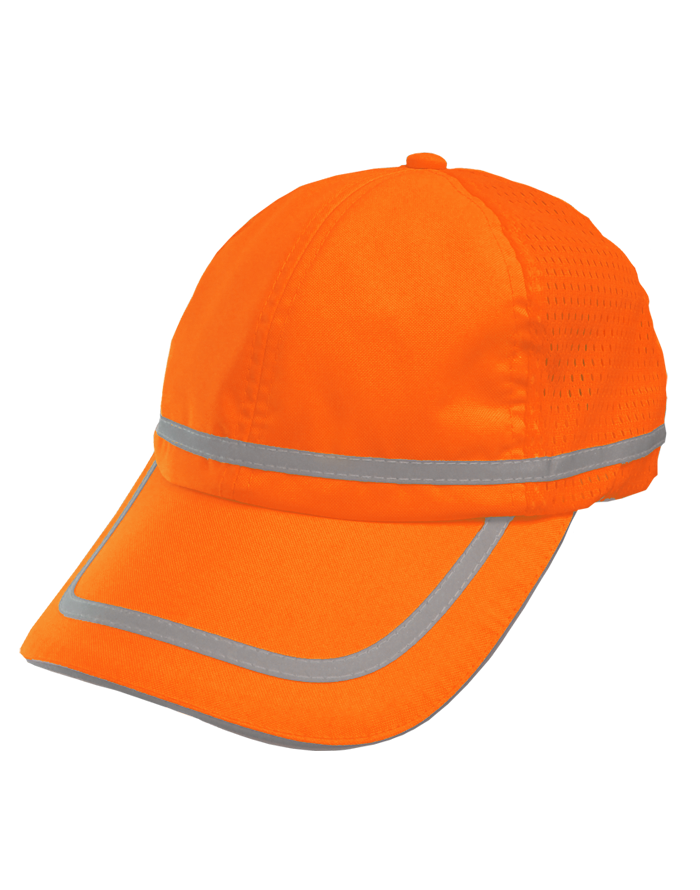 Safety Baseball Hat Hi Vis Orange Adjustable Cap Cotton Sweatband-eSafety Supplies, Inc
