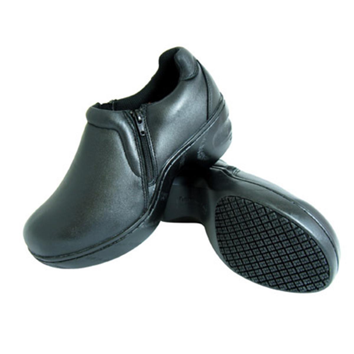 Genuine Grip Footwear- 460 Black Slip on Zipper Women's Shoe-eSafety Supplies, Inc