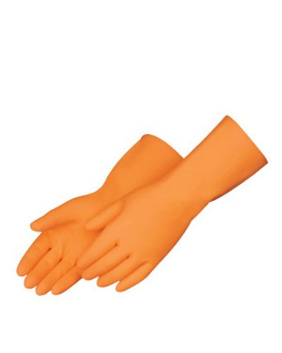 Orange heavy weight latex Gloves - Dozen-eSafety Supplies, Inc