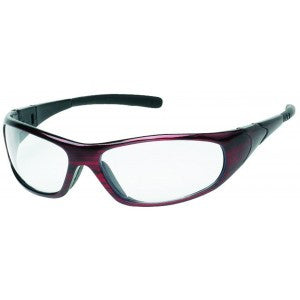 Red Frame - Clear Lens - Rubber Tips Safety Glasses-eSafety Supplies, Inc