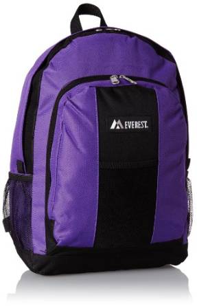 Everest Luggage Backpack with Front and Side Pockets - Dark Purple-eSafety Supplies, Inc