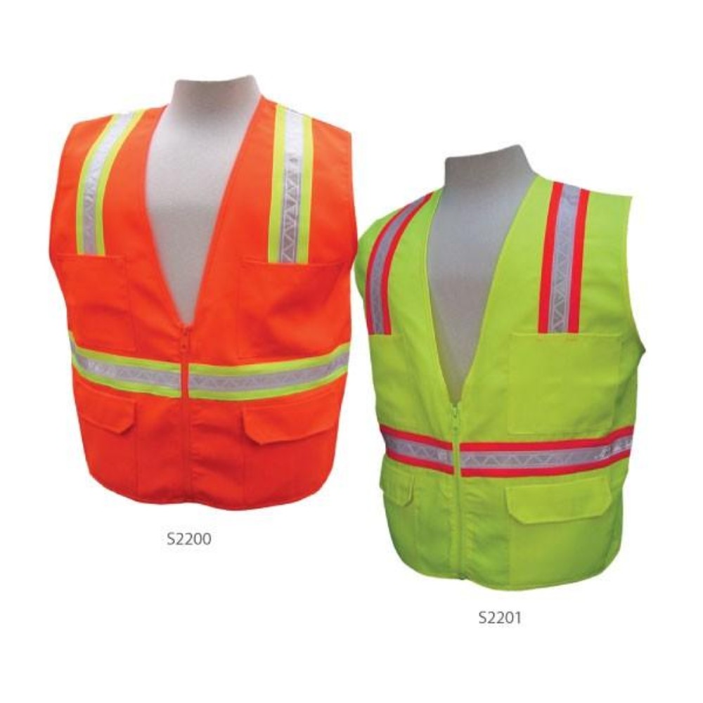 3A Safety - Multi-Pocket Surveyor's Safety Vest - Solid/Mesh