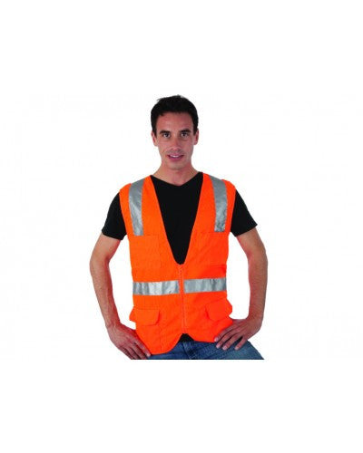 Liberty - Class 2 - Surveyors Vest (Mesh Back Solid Front - Silver Stripes)-eSafety Supplies, Inc