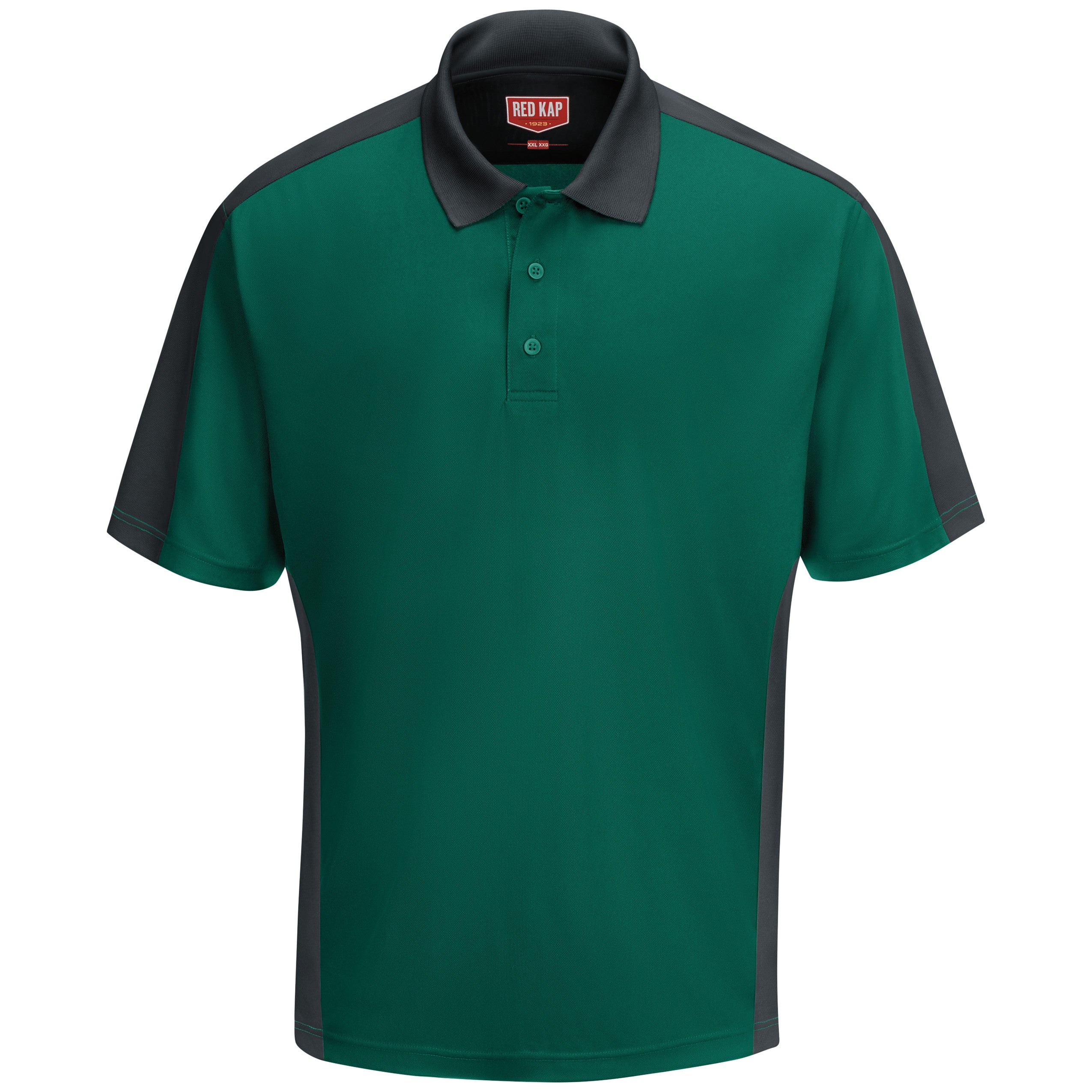 Men's Short Sleeve Performance Knit Two-Tone Polo SK54 - Hunter Green/Charcoal-eSafety Supplies, Inc