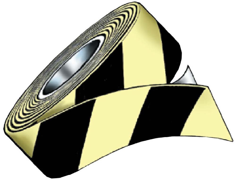 Tape, Glo Brite/Black Stripe, 7550 High Tack 2"X100' - 50F-2STP-eSafety Supplies, Inc