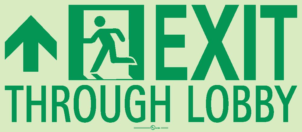 Exit Through Lobby Sign-eSafety Supplies, Inc