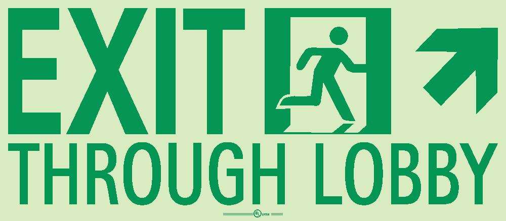 Exit Through Lobby Sign-eSafety Supplies, Inc