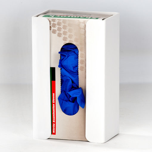 Rack'Em Racks-1-Box Top Loading Plastic Glove Dispenser, WHITE HEAVY-DUTY PLASTIC, table or wall mount for easy access.-eSafety Supplies, Inc