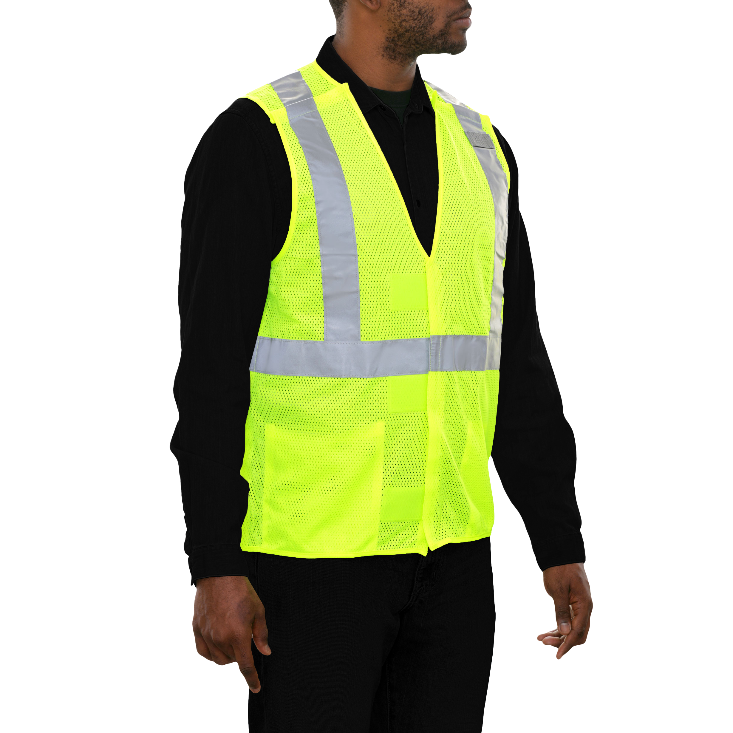 Safety Vest Hi Vis Vest Lime 5pt Breakaway Mesh ANSI 2-eSafety Supplies, Inc