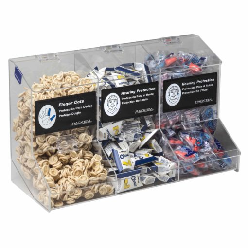 Rack'Em Racks-Clear 3 Compartment Universal Dispenser-eSafety Supplies, Inc