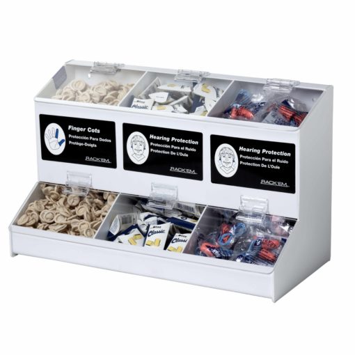 Rack'Em Racks-White 3 Compartment Universal Dispenser-eSafety Supplies, Inc