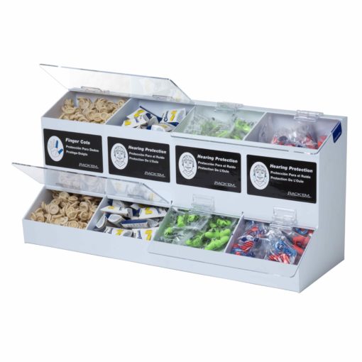 Rack'Em Racks- 4 Compartment White Plastic Universal Dispenser-eSafety Supplies, Inc