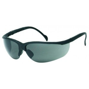 Black Frame - Gray Anti-Fog Lens - Soft Rubber Nose Buds - Adjustable Temples Safety Glasses-eSafety Supplies, Inc
