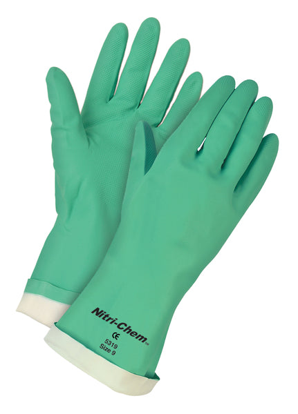 MCR Safety Nitri-Chem Green Nitrile Flocked 15 Mil-eSafety Supplies, Inc