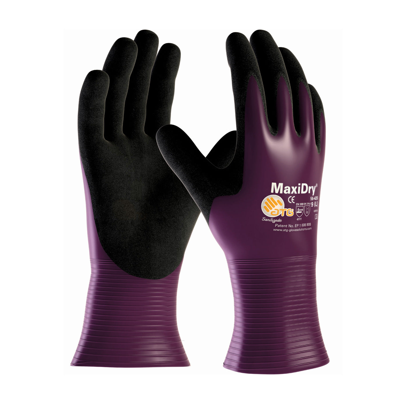 PIP 56-426 MaxiDry Ultra Lightweight Nitrile Gloves - Fully Dipped with Seamless Knit Nylon/Lycra Liner (12 Pairs)-eSafety Supplies, Inc