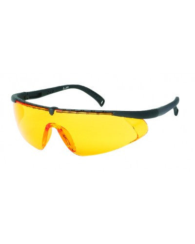 Black Frame - Orange Lens - Adjustable Nylon Temples - Soft Rubber Insert Tip Safety Glasses-eSafety Supplies, Inc