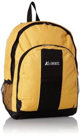 Everest Luggage Backpack with Front and Side Pockets - Yellow-eSafety Supplies, Inc