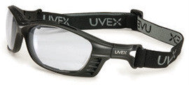 Uvex by Honeywell Livewire Safety Glasses With Matte Black Frame And Clear HydroShield Anti-Fog Lens With Head Strap-eSafety Supplies, Inc