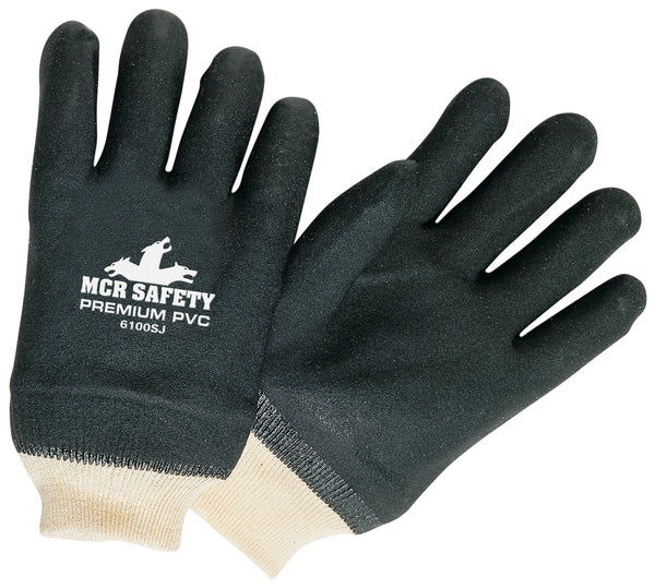 MCR Safety Black Sandy PVC Knit Wrist Jersey-eSafety Supplies, Inc