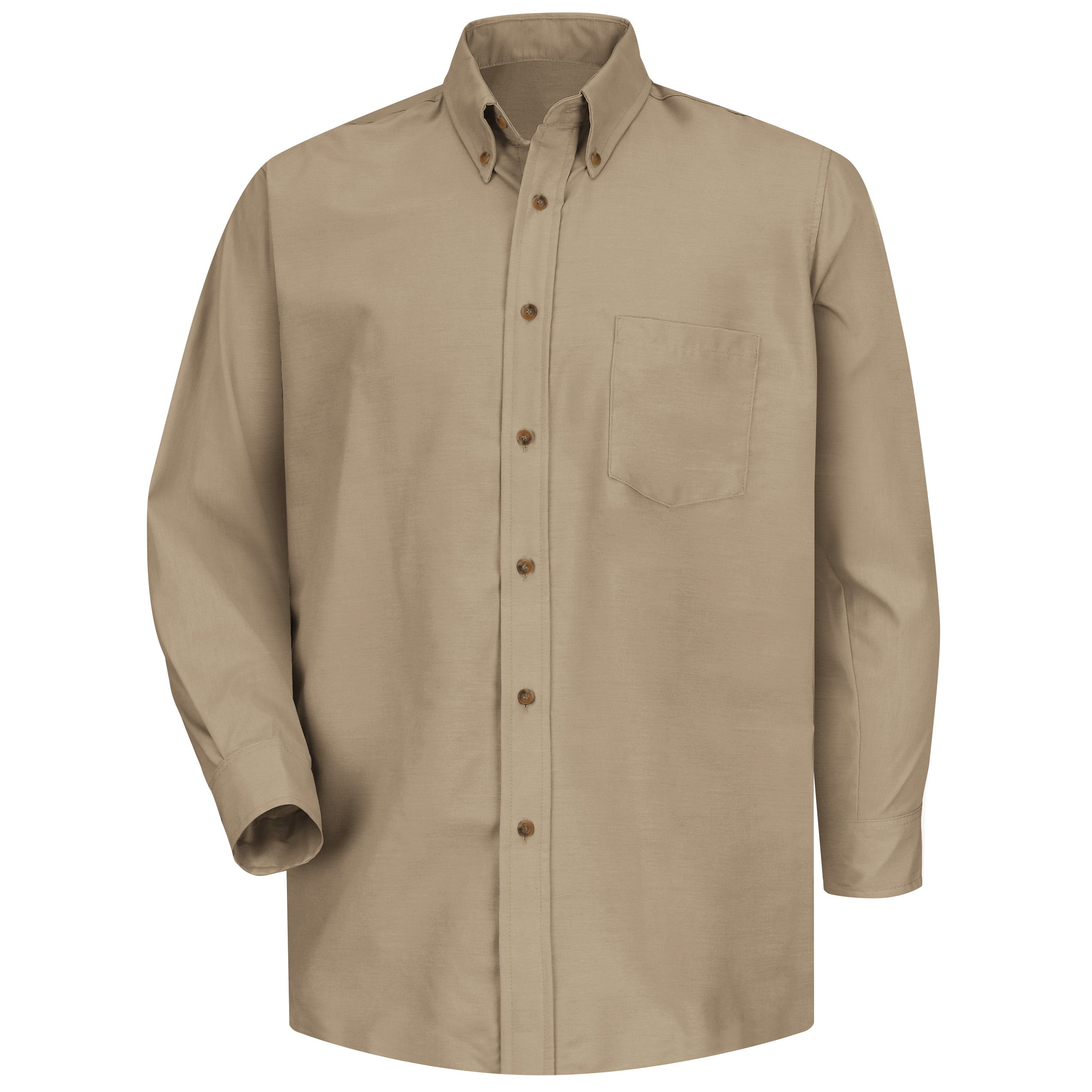 Men's Long Sleeve Poplin Dress Shirt SP90 - Khaki-eSafety Supplies, Inc