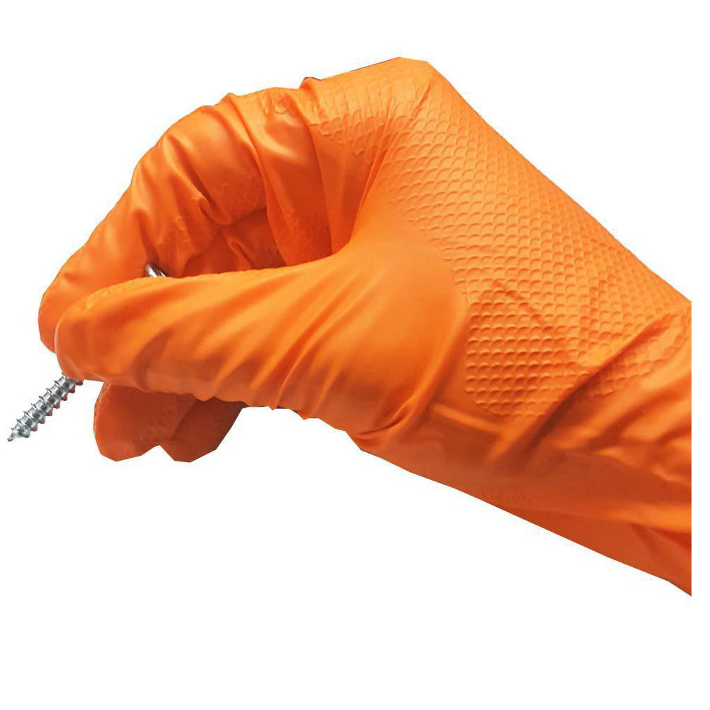 Astro Grip Powder-free 7 mil Nitrile Orange Hi-Visibility Glove-eSafety Supplies, Inc