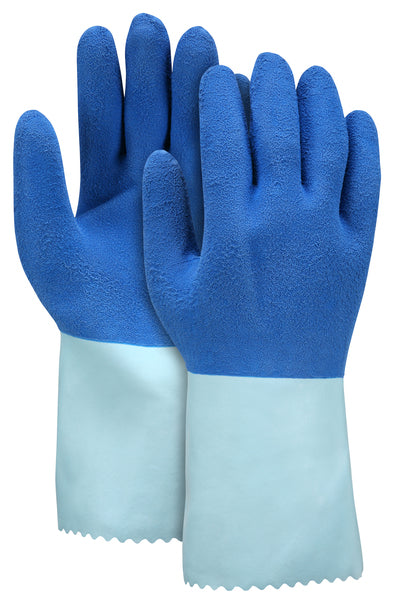 MCR Safety Blue dbl dip latex 12" glove-eSafety Supplies, Inc