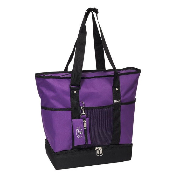 Everest Luggage Deluxe Shopping Tote - Dark Purple/Black-eSafety Supplies, Inc