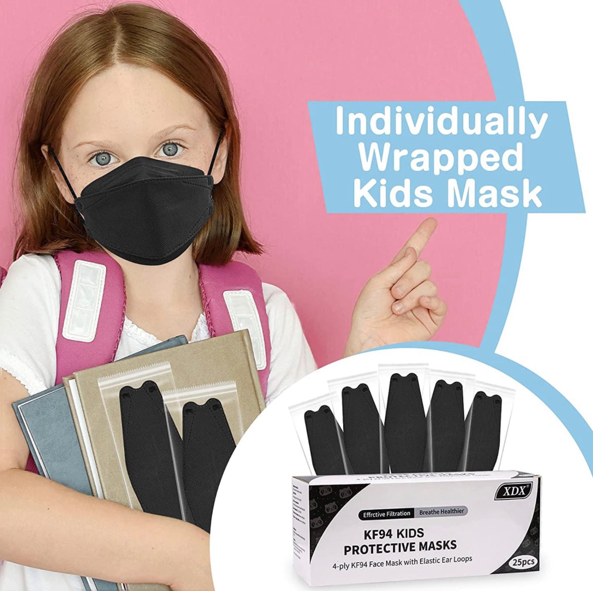KF94 Kids Mask- Individually wrapped-eSafety Supplies, Inc