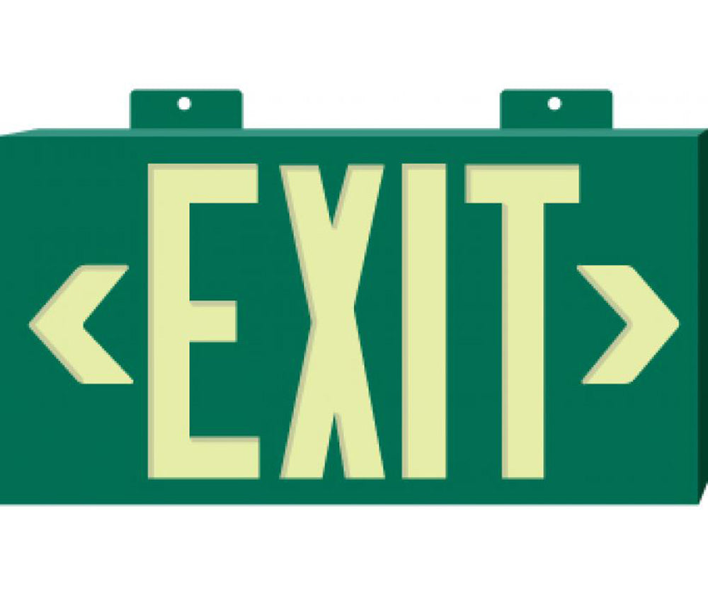 Exit, Globrite, Single Face, Green, 8.25X15.25 - 7021-eSafety Supplies, Inc