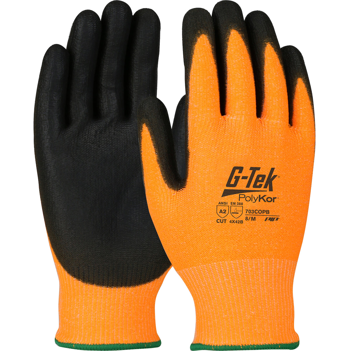 Hi-Vis Seamless Knit HPPE Blended Glove with Polyurethane Coated Palm & Fingers-eSafety Supplies, Inc