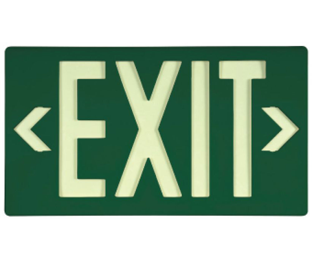 Globrite® Ecoexit™ Sign 100 Feet,Single Side Green W/Bracket, Black, 8.75X15.375 - 7040100B-eSafety Supplies, Inc