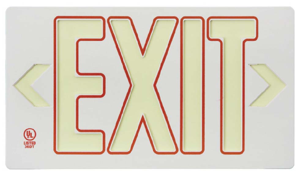 White/Red Exit Sign-eSafety Supplies, Inc