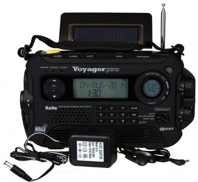 Kaito Voyager Pro - KA600 - Solar & Crank Weather Alert Multiband Radio-eSafety Supplies, Inc