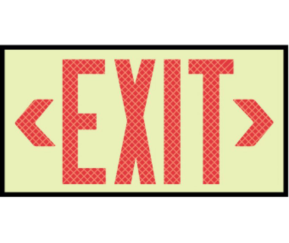 Exit, Globrite, Framed, Red Reflective, 8.25 X 13.25 X .75 - 7310-eSafety Supplies, Inc
