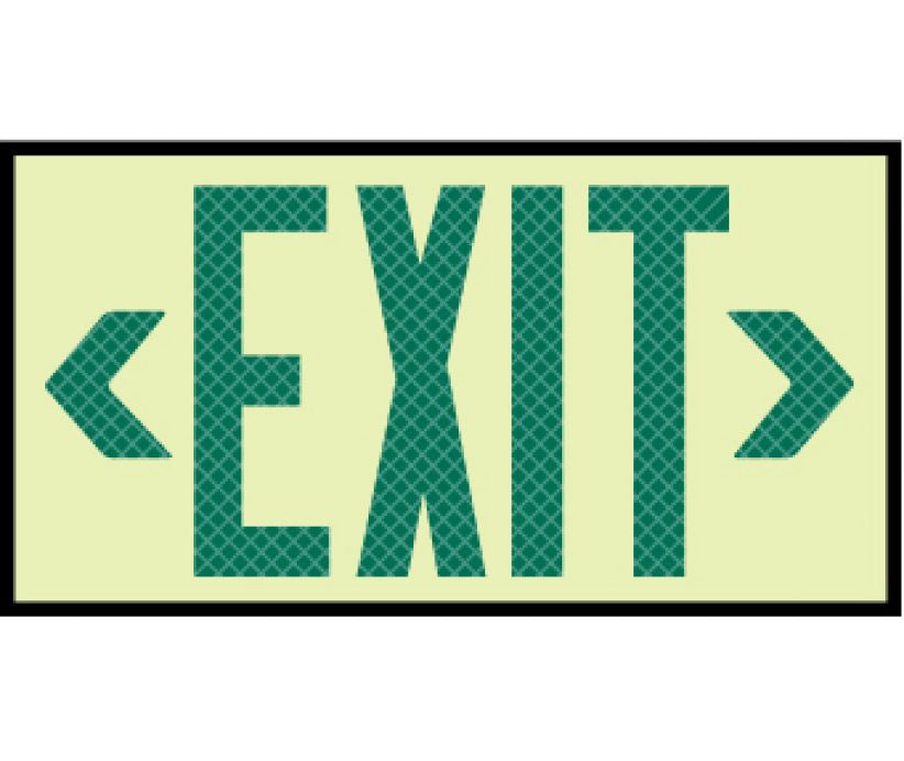 Reflective Glow Green Exit Sign-eSafety Supplies, Inc