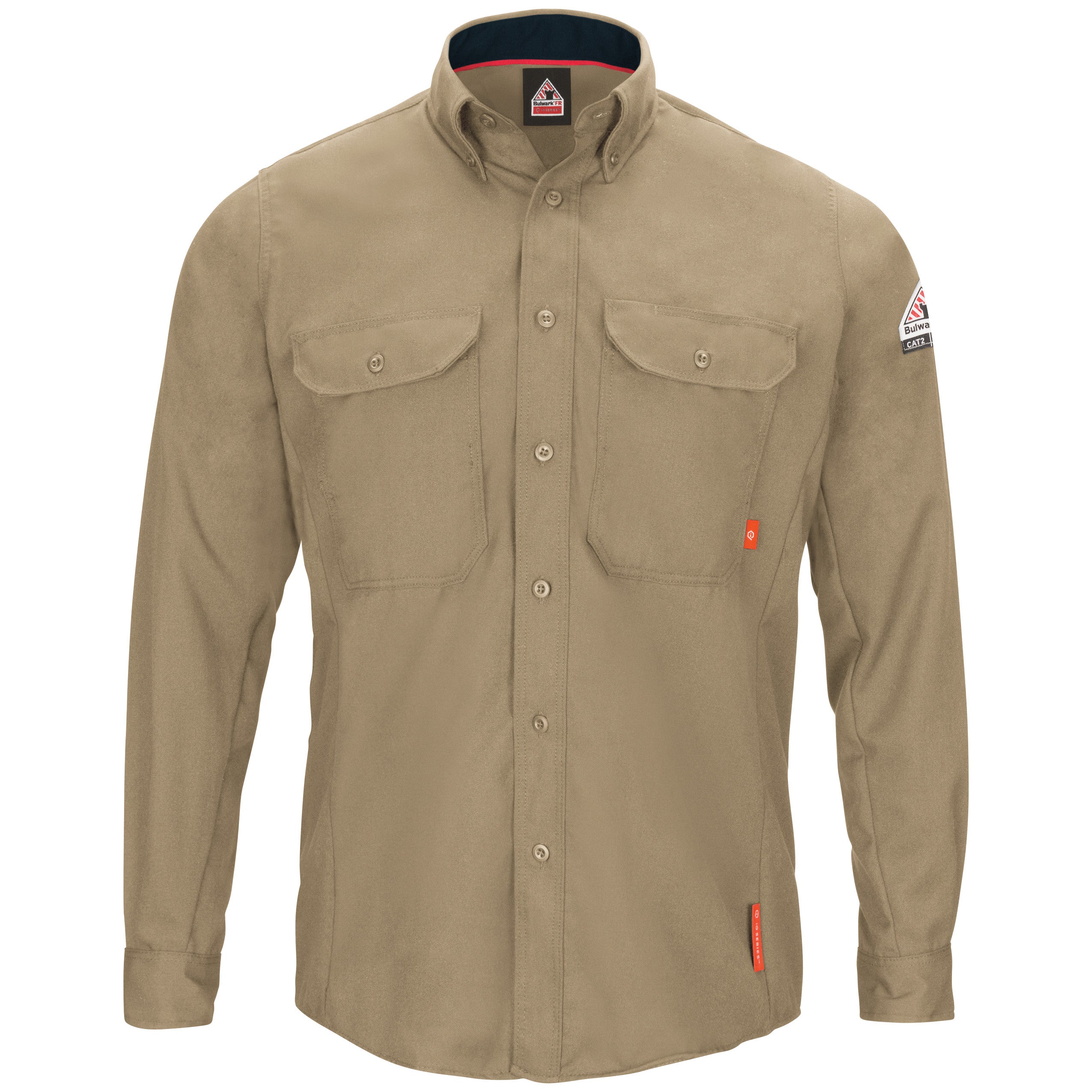 Men's iQ Series® Comfort Woven Long Sleeve Lightweight Shirt QS52 - Khaki-eSafety Supplies, Inc