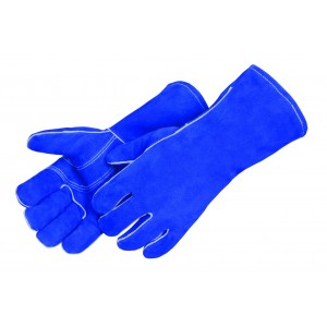Blue leather welder (reinforced thumb & palm) Gloves - Dozen-eSafety Supplies, Inc