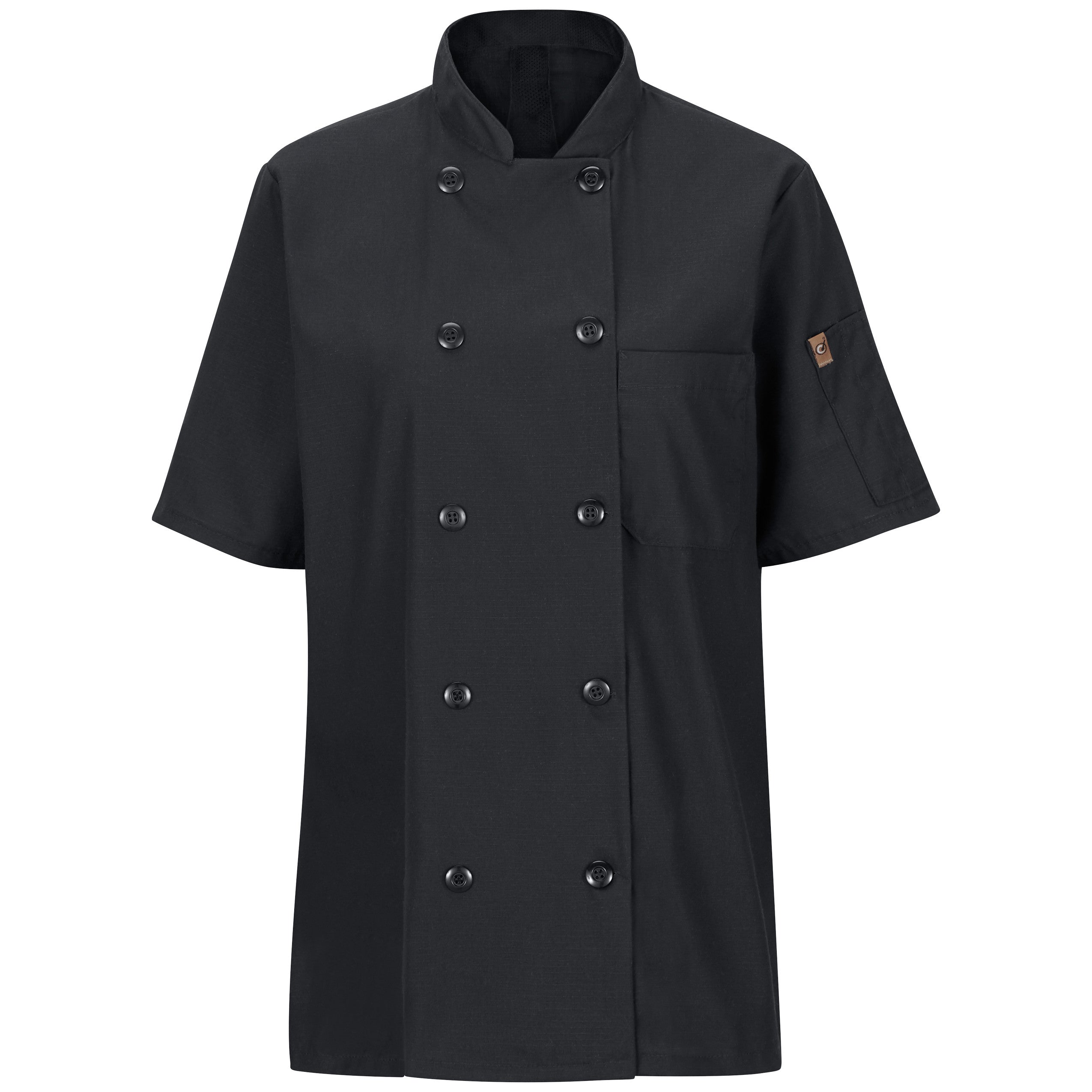 Women's Short Sleeve Chef Coat with OilBlok + MIMIX 045X - Black-eSafety Supplies, Inc